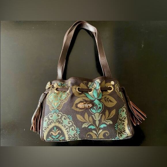 SPARTINA Daufuskie Island Small Green Floral Shoulder Bag - Picture 1 of 7
